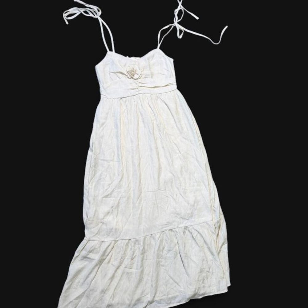 Cream Dress with Rose detail